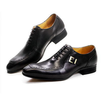 Embossing Patent Pelle Uomini abito formale scarpe marrone ODM approvato