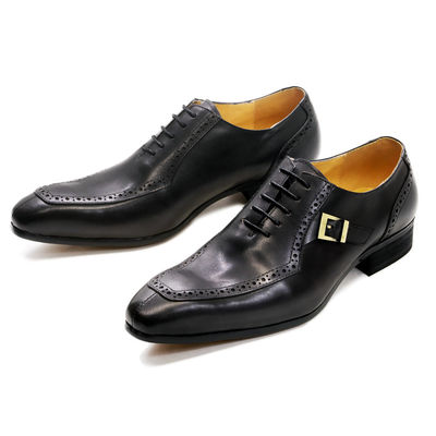 Embossing Patent Pelle Uomini abito formale scarpe marrone ODM approvato