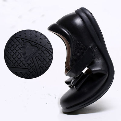 Scarpe da scuola in pelle unisex tacco piatto con lacci suola di gomma