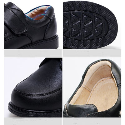 Scarpe da scuola in pelle unisex nero taglia 26-45 tacco piatto con rivestimento in pelle