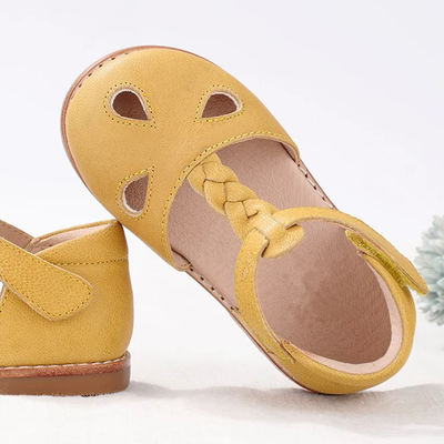 Scarpe da scuola in pelle gialla Scarpe da bambino da pelle gialla