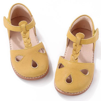 Scarpe da scuola in pelle gialla Scarpe da bambino da pelle gialla