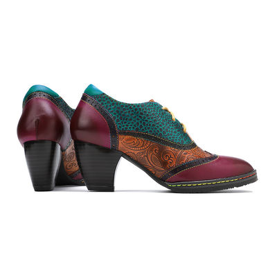 Stile retrò abiti da donna scarpe in pelle scarpe da donna con suola in gomma