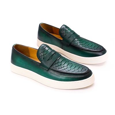Slip On Sneakers Uomo Customized Scarpe da ginnastica a punta rotonda Scarpe con fodera in pelle