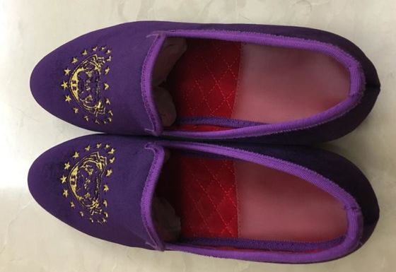 Scarpe di velluto maschile viola, scarpe di velluto maschile ricamate per la festa