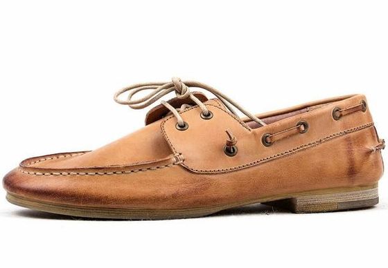 Scarpe da uomo di pelle bruciata / Scarpe da barca cucite a mano di lusso