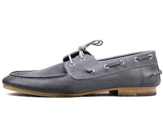 Scarpe da uomo di pelle bruciata / Scarpe da barca cucite a mano di lusso