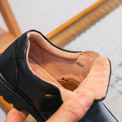 26-45 Scarpe da scuola in pelle nera con tacco piatto e lacci fatti