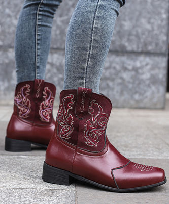 Stivali da cowboy occidentali in pelle da donna con prestazioni eccellenti