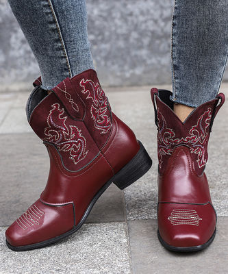 Stivali da cowboy occidentali in pelle da donna con prestazioni eccellenti