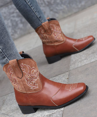 Stivali da cowboy occidentali in pelle da donna con prestazioni eccellenti