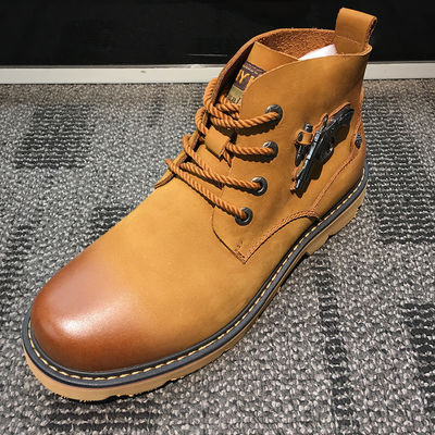 OEM Uomo cuoio Casual Stivali Per Motociclette, Piattaforme Alto Tacco Top Slip On Sneakers