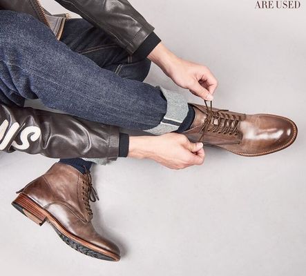 Giubbotti in pelle da uomo Inverno Autunno Giubbotti in pelle da uomo Top alto Boots in pelle di cotone - imbottito di peluche