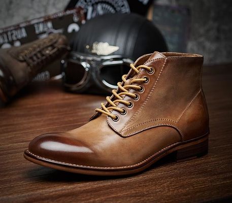 Giubbotti in pelle da uomo Inverno Autunno Giubbotti in pelle da uomo Top alto Boots in pelle di cotone - imbottito di peluche