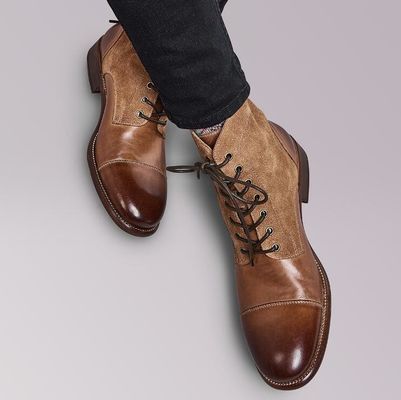 Stivali invernali da uomo suede Desert Fashion Stivali italiani con cerniera laterale