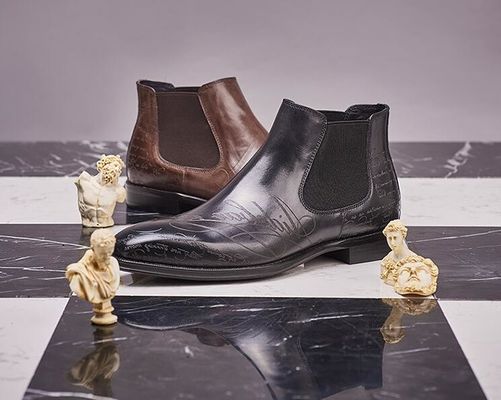 Formal Casual Uomo Calzature Ankle Round Toe Pelle Uomo Lace Up Zipper Boots
