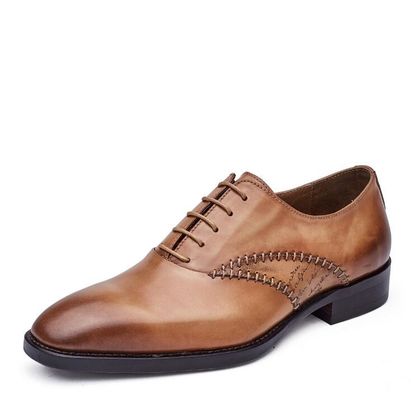 Uomini di moda abiti formali Scarpe di pelle originale Uomini neri scarpe da abito a lacci