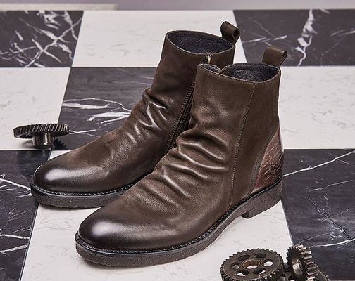 Stivali in pelle da Goodyear, stivali da uomo retro, stivali da Chelsea.