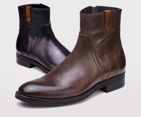 British Carved Leisure Mens Ankle Boots Spicciato Brogue Stile Chelsea Boots