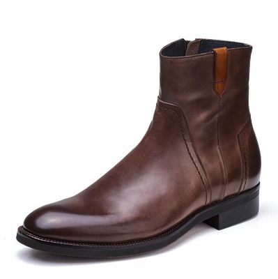 British Carved Leisure Mens Ankle Boots Spicciato Brogue Stile Chelsea Boots