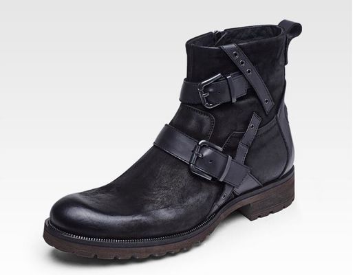 Uomo Chelsea Boots Uomo impermeabile Nero cuoio Lace Up Scarpe da abito