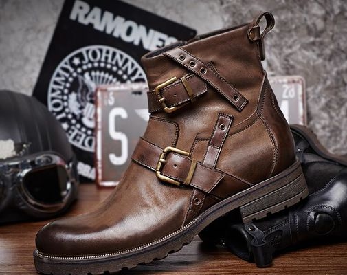 Uomo Chelsea Boots Uomo impermeabile Nero cuoio Lace Up Scarpe da abito