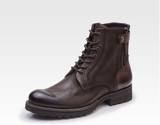 Normal Size Mens Brown Chelsea Boots Full Grain Leather High Top Calzature casual