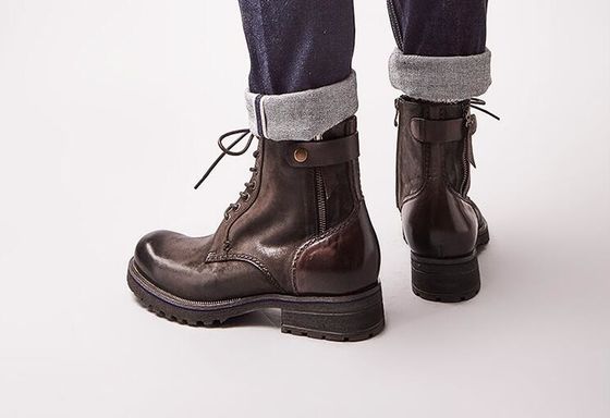 Normal Size Mens Brown Chelsea Boots Full Grain Leather High Top Calzature casual