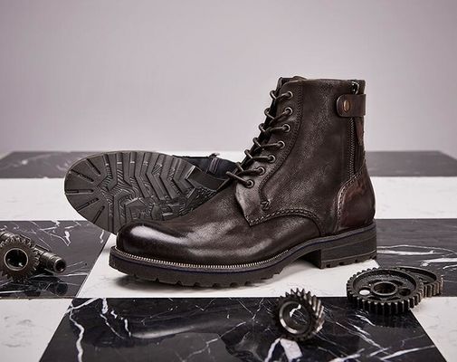 Normal Size Mens Brown Chelsea Boots Full Grain Leather High Top Calzature casual
