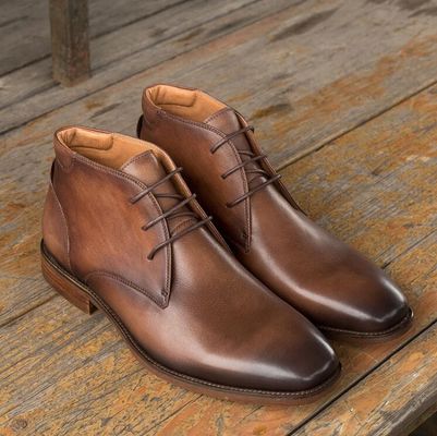 Chukka Suede Pelle Uomo Pelle Casual Scarpe Marrone Uomo Lace Up Dress Stivali