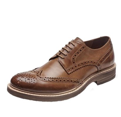 Calzature da uomo a mano, di pelle, da uomo a misura, scarpe da uomo marrone, di pizzo.
