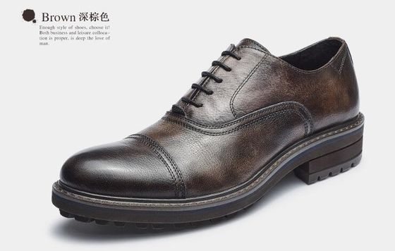 Calzature da uomo in pelle con abito elegante calzature Goodyear con doppio cappuccio