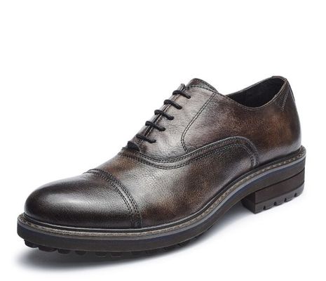 Calzature da uomo in pelle con abito elegante calzature Goodyear con doppio cappuccio