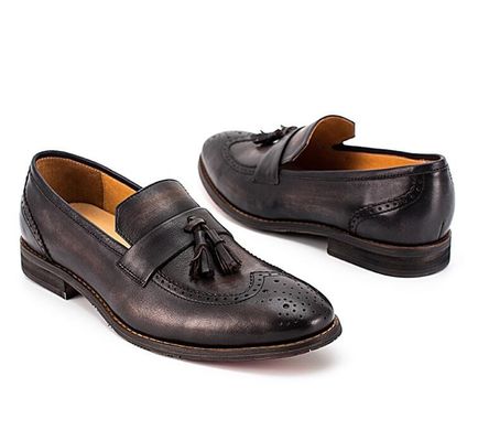 Primavera / Autunno Uomo marrone in pelle tessuta Scarpe da festa