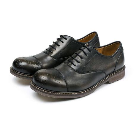 Calzature da uomo con punta rotonda nera Calzature da lavoro traspiranti Calzature da lavoro casual