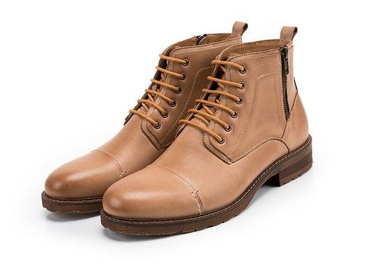 Calzature da uomo a punta rotonda per ascensori, respirabili, di pelle vera, calzature casual per l'inverno