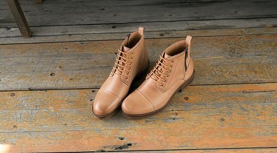Calzature da uomo a punta rotonda per ascensori, respirabili, di pelle vera, calzature casual per l'inverno