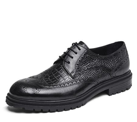 Confortevoli calzature da cuoio da uomo durature da uomo marrone
