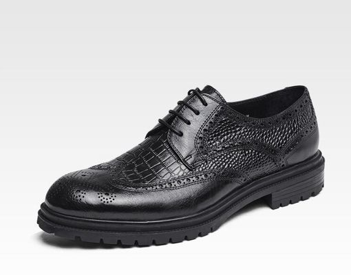 Confortevoli calzature da cuoio da uomo durature da uomo marrone