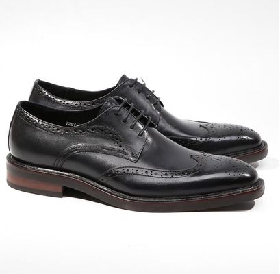 Derby Style Uomo Marrone Scarpe Lace Up Uomo Piatto Scarpe in cuoio tessuto