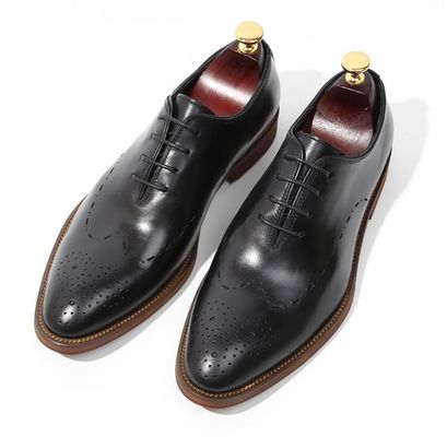 Fatto a mano Patente Sposa Uomo abito in pelle Scarpe Oxford Stile con strisce nere