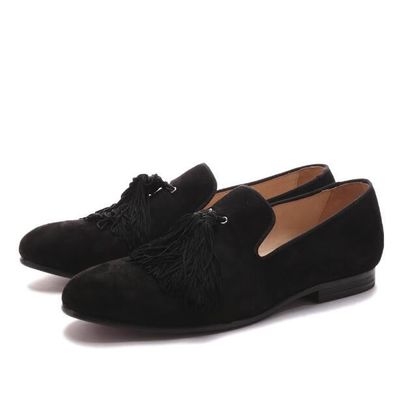 Loafers di velluto maschile di fascia alta con tasselli di taglia personalizzata