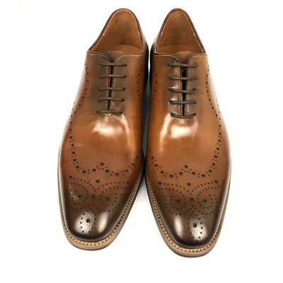 Scarpe da cuoio bruciato, pizzo, abito da uomo, scarpe da festa, scarpe da cuoio Oxford.