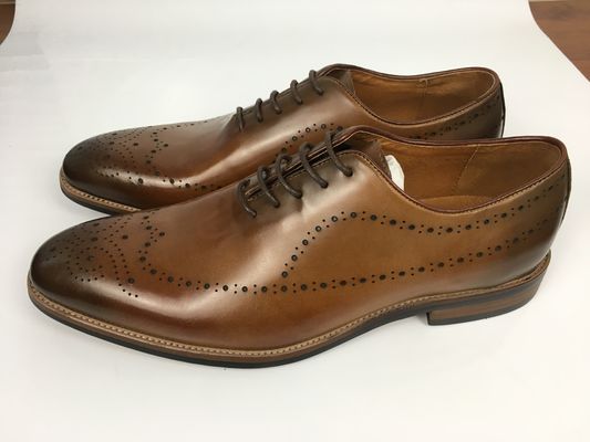 Scarpe da cuoio bruciato, pizzo, abito da uomo, scarpe da festa, scarpe da cuoio Oxford.