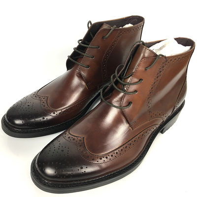 Scarpe da uomo in pelle, pellicce favorevole, scarponi da neve.