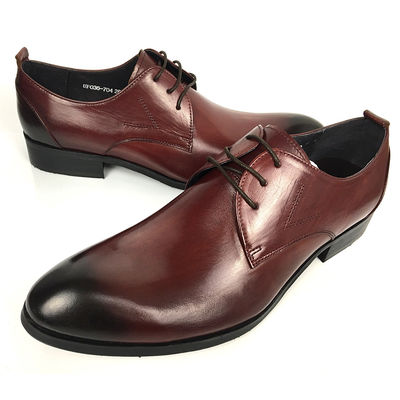 Vino Rosso Rismart Maschi maturi Scarpe Oxford Abiti eleganti Scarpe di pelle