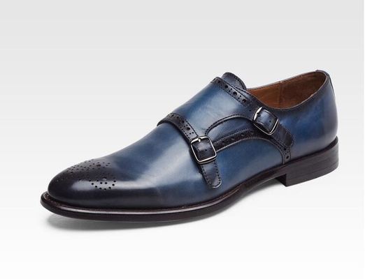 Scarpe da monaco italiane in pelle vera, scarpe da uomo con cinturino, scarpe da uomo in pelle in brogue dettagliato