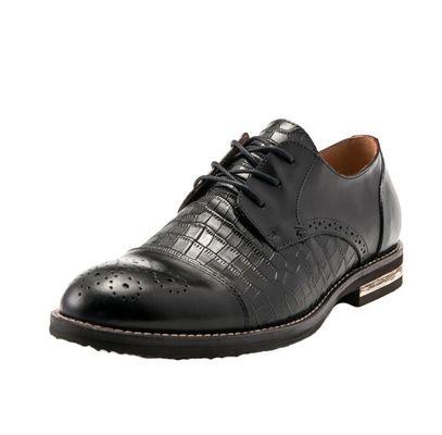 Patina Scarpe da uomo in pelle di coccodrillo, Brogue Wingtips Scarpe da uomo in pelle esotica