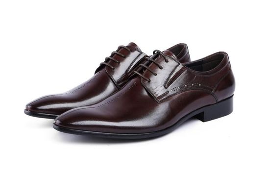 Brand Wingtip Oxford Luxury Mens Leather Dress Shoes, Scarpe in cuoio originale intagliate