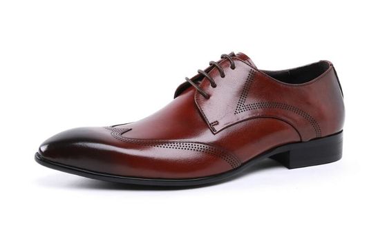 Custom Brogue Marrone Scarpe di pelle da spazzolare Abito comodo Per Uomini